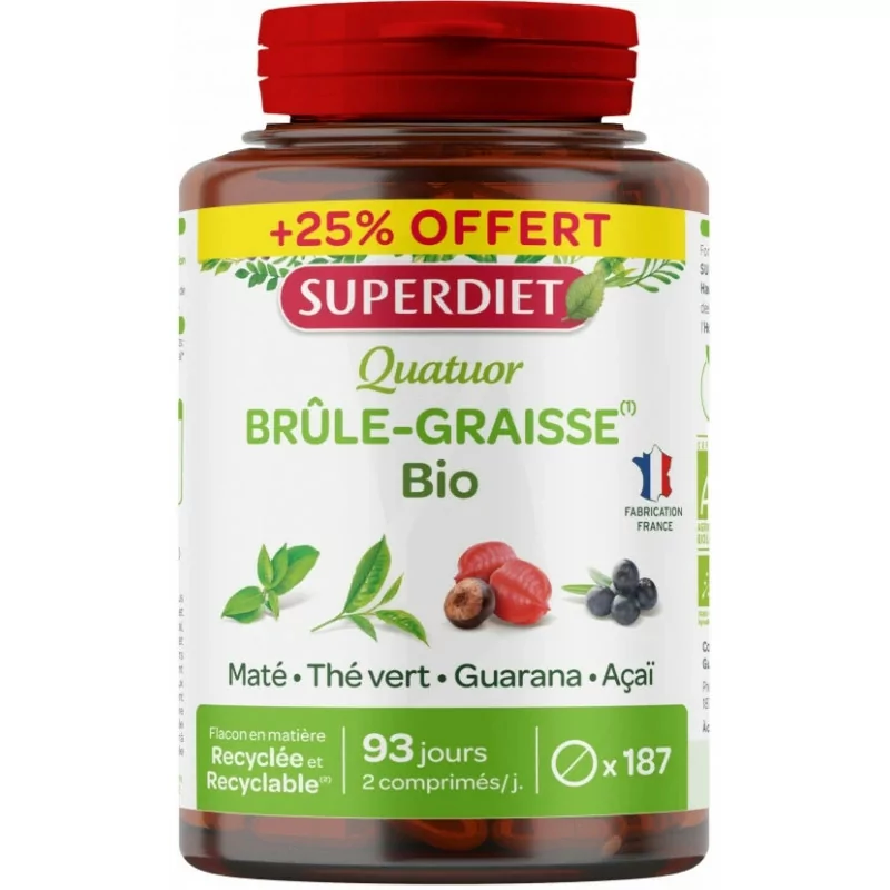 Superdiet Super Quatuor Brûle-graisse Bio 187 gélules - Univers Pharmacie