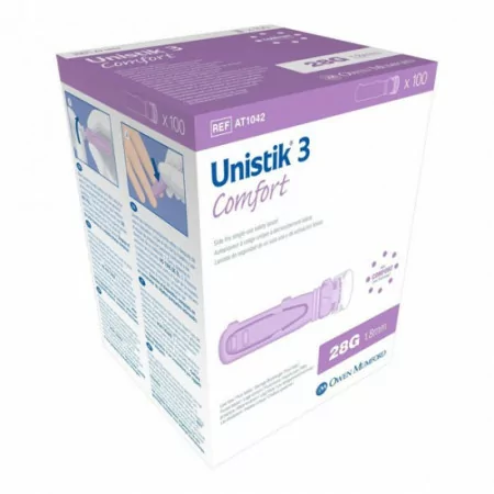 Unistik 3 Comfort Autopiqueur Usage Unique 28G X100 - Univers Pharmacie