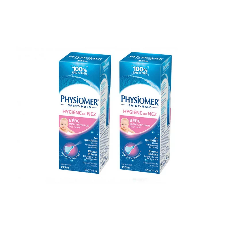 Physiomer Hygiène du Nez Bébé Spray 2X115ml - Univers Pharmacie