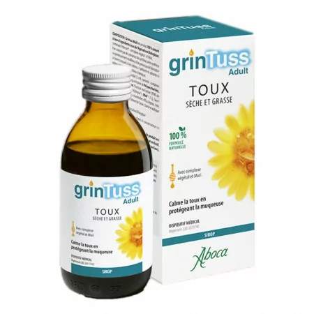 Aboca GrinTuss Adulte Toux Sèche et Grasse Sirop 180g - Univers Pharmacie