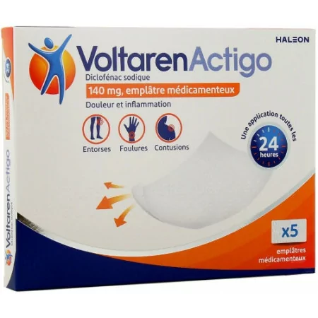 VoltarenActigo 140mg Emplâtres Médicamenteux X5 - Univers Pharmacie