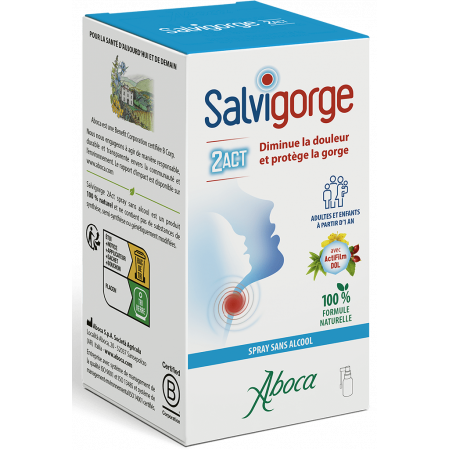 Aboca Salvigorge 2 Act Spray sans alcool 30ml - Univers Pharmacie