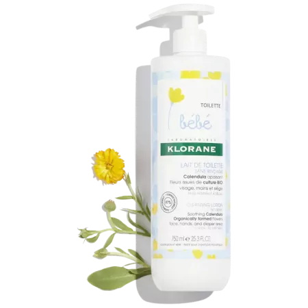 Klorane Bébé Lait de Toilette Sans Rinçage 750ml