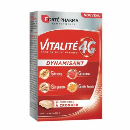 Forté Pharma Vitalité 4G Dynamisant 30 comprimés à croquer - Univers Pharmacie