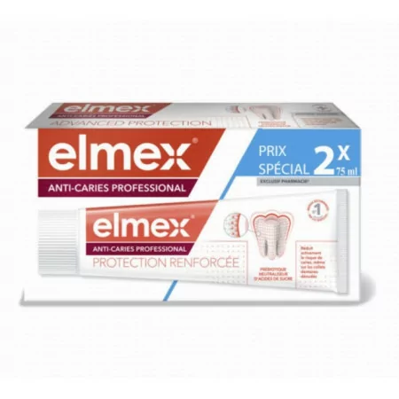 Elmex Dentifrice Anti-caries Professionnel Protection Renforcée 2X100ml - Univers Pharmacie