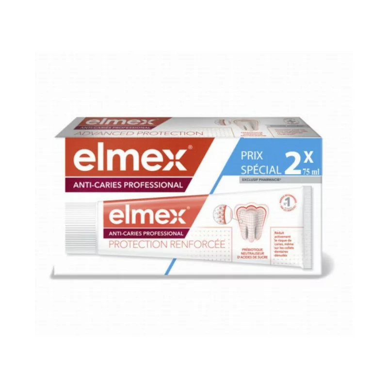 Elmex Dentifrice Anti-caries Professionnel Protection Renforcée 2X100ml - Univers Pharmacie