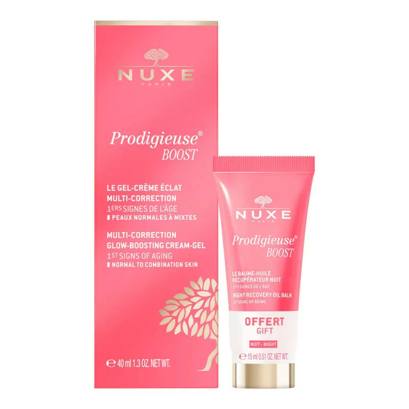 Nuxe Prodigieuse Boost Crème Gel Eclat Multi-correction 40ml + Baume-Huile Récupérateur Nuit 15ml - Univers Pharmacie