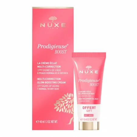 Nuxe Prodigieuse Boost Crème Eclat Multi-correction 40ml + Baume-Huile Récupérateur Nuit 15ml - Univers Pharmacie