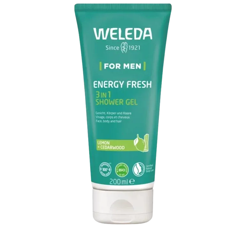 Weleda For Men Energy Fresh 3-en-1 Gel Douche Bio 200ml - Univers Pharmacie