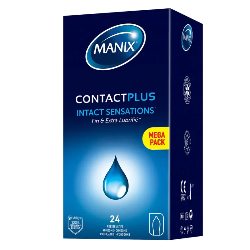 Manix Contact Plus Intact Sensations 24 préservatifs - Univers Pharmacie