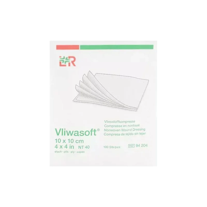 Vliwasoft Compresse en Nontissé 10X10cm 100 pièces - Univers Pharmacie