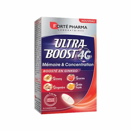 Forté Pharma Ultra Boost 4G Mémoire & Concentration 15 comprimés - Univers Pharmacie