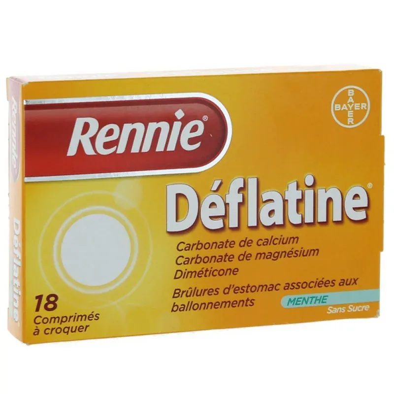 Rennie Déflatine sans sucre 18 comprimés