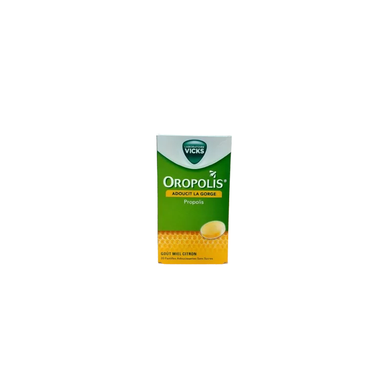 Oropolis Miel Citron 20 pastilles sans sucre - Univers Pharmacie