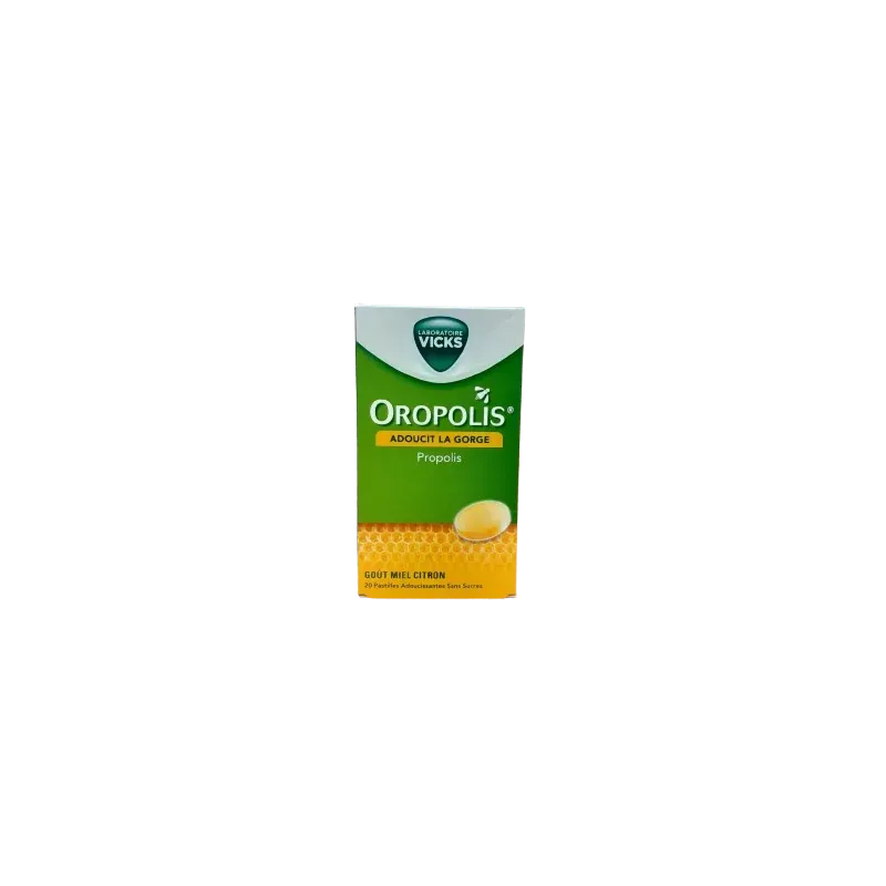 Oropolis Miel Citron 20 pastilles sans sucre - Univers Pharmacie