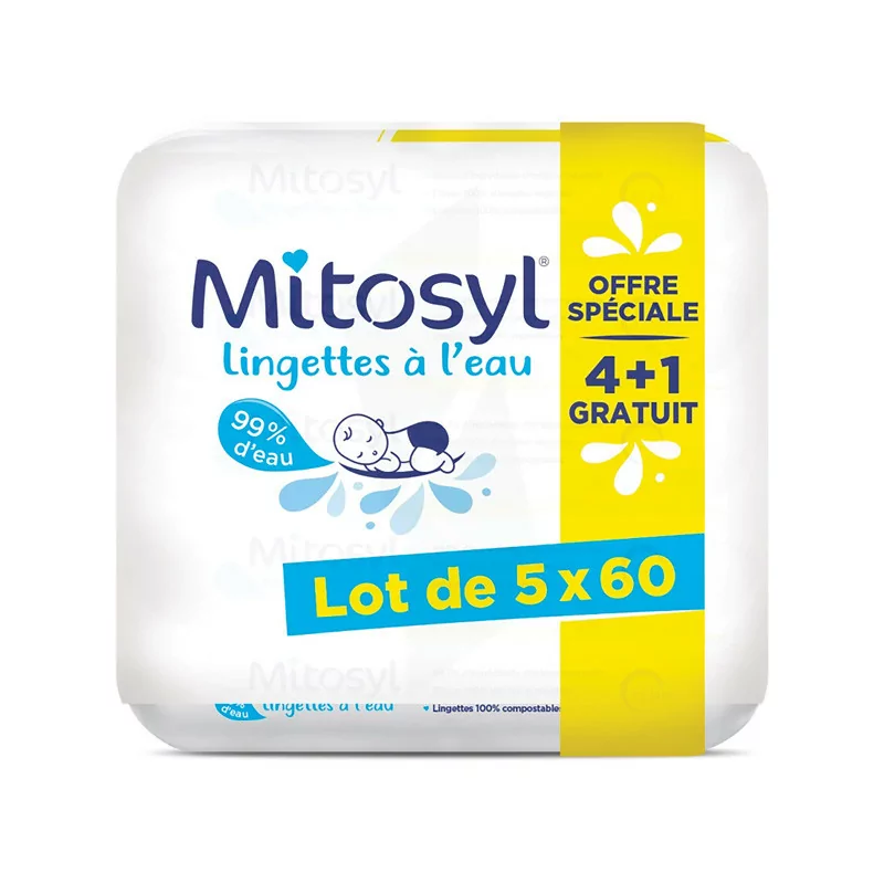 Mitosyl Lingettes à l'Eau 5x60 - Univers Pharmacie