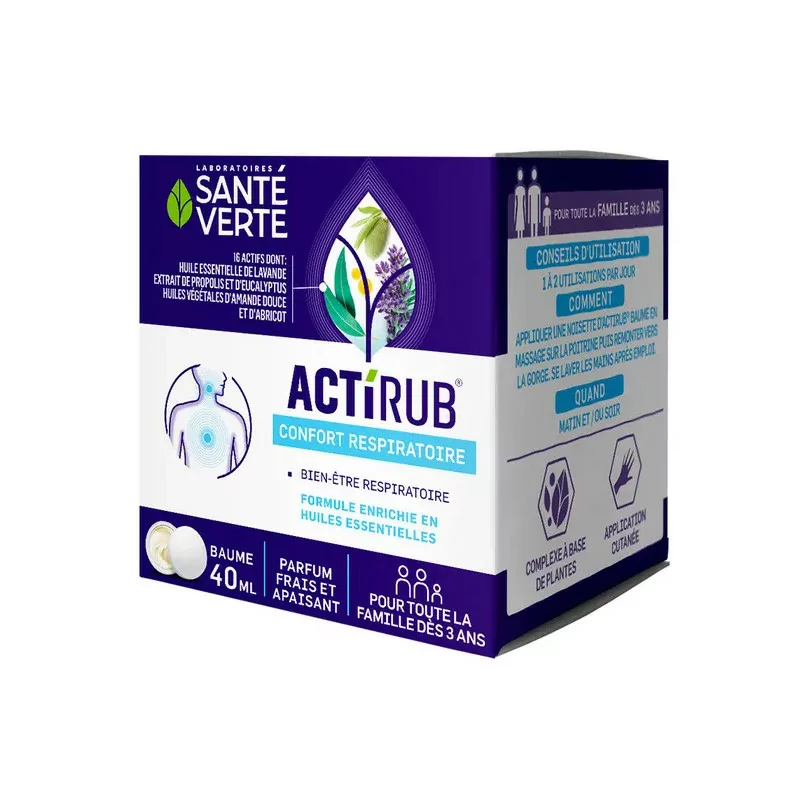 Santé Verte Actirub Baume Pectoral Confort Respiratoire 40ml - Univers Pharmacie