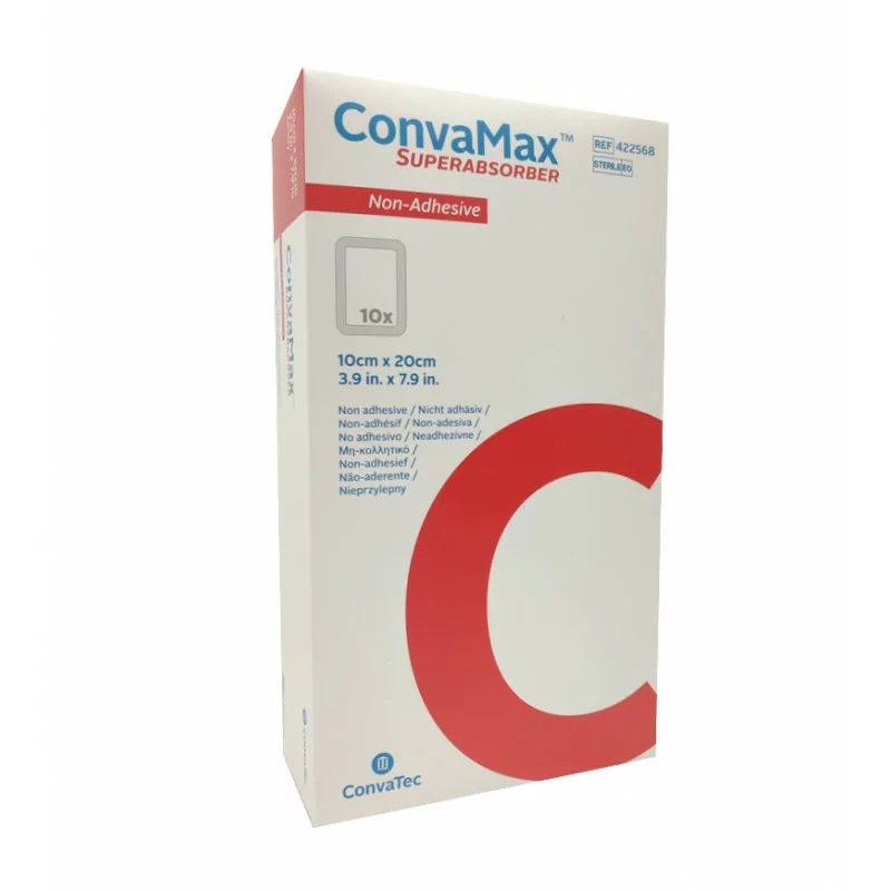 ConvaMax Pansement Hydrocellulaire Superabsorbant Non Adhésif Stérile 10x20cm 10 pièces - Univers Pharmacie