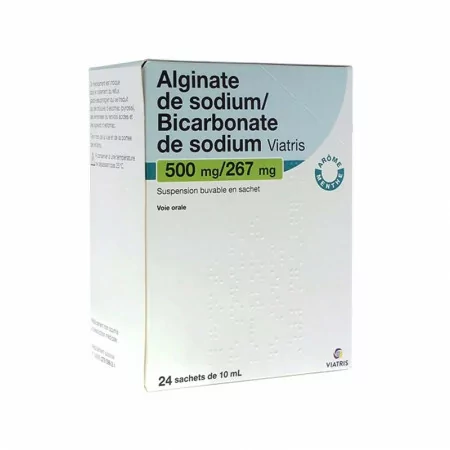 Viatris Alginate de Sodium/Bicarbonate de Sodium 500mg/267mg 24 sachets - Univers Pharmacie