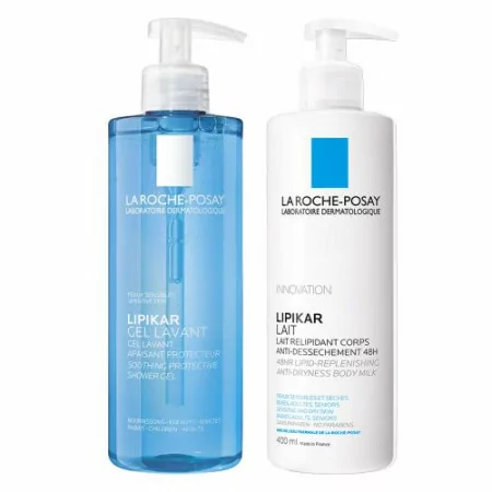 La Roche Posay Lipikar Gel Lavant + Lait Relipidant 2X400ml - Univers Pharmacie