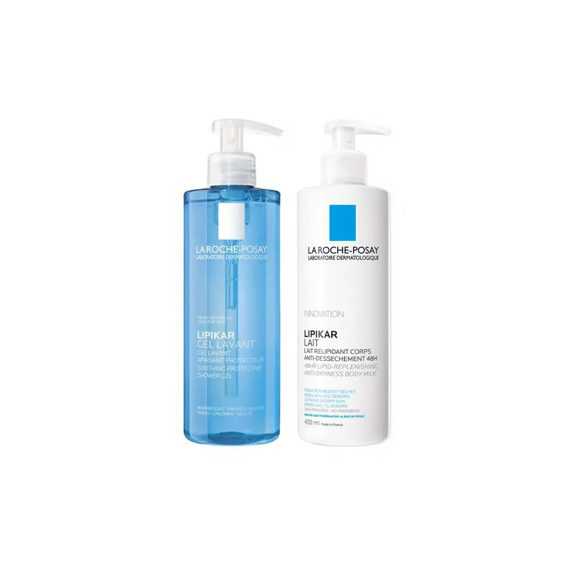 La Roche Posay Lipikar Gel Lavant + Lait Relipidant 2X400ml - Univers Pharmacie