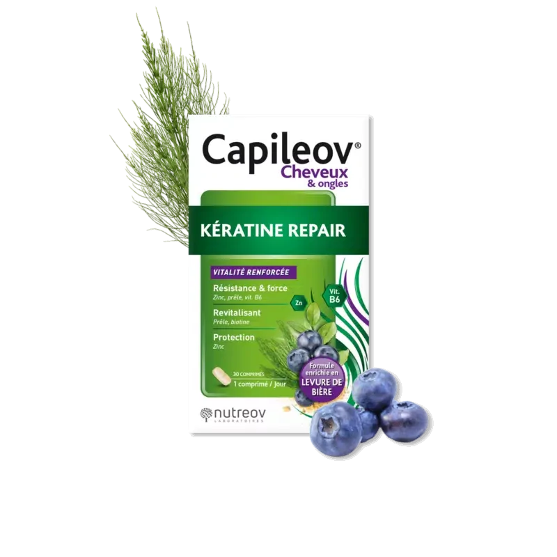 Capileov Cheveux & Ongles Kératine Repair 30 comprimés - Univers Pharmacie