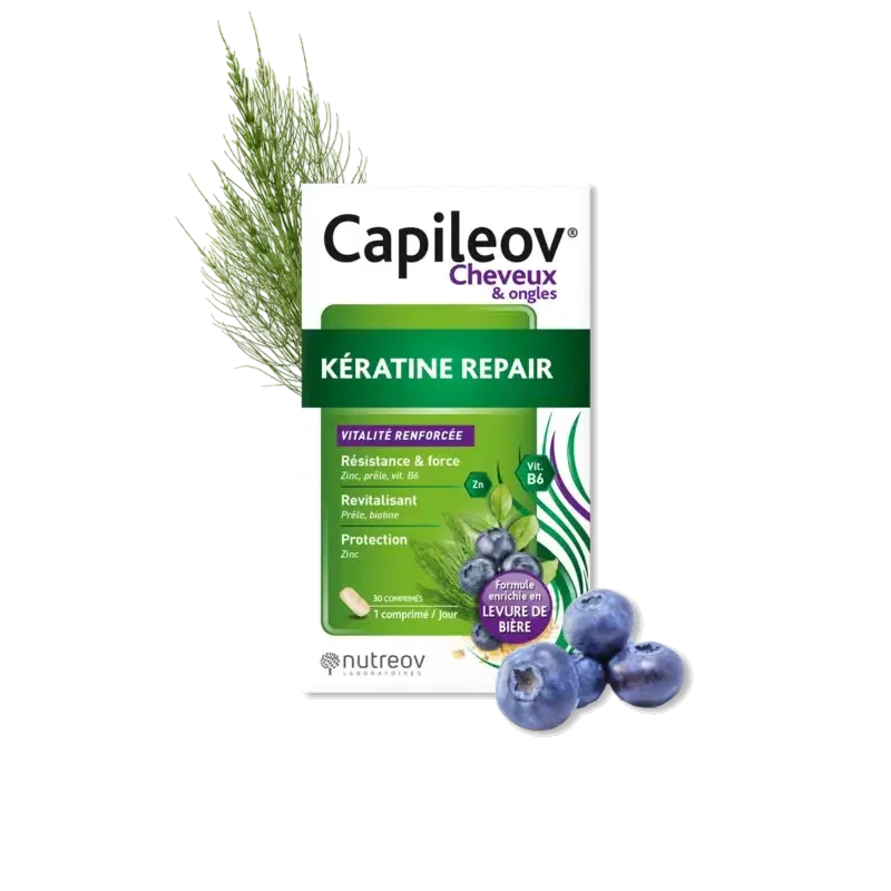 Capileov Cheveux & Ongles Kératine Repair 30 comprimés - Univers Pharmacie