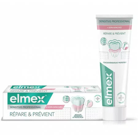 Elmex Sensitive Professional +Soin Gencives Répare & Prévient 75ml - Univers Pharmacie