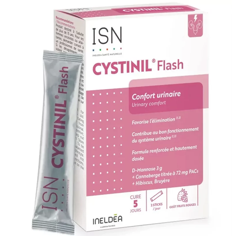 ISN Cystinil Flash Confort Urinaire 10 sticks - Univers Pharmacie