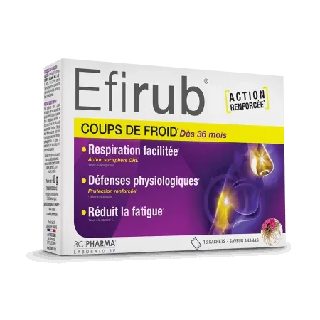 Efirub Coups de Froid Dès 36 Mois 16 sachets - Univers Pharmacie