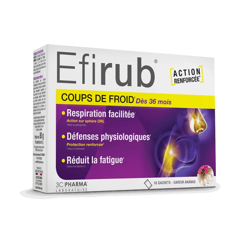 Efirub Coups de Froid Dès 36 Mois 16 sachets - Univers Pharmacie