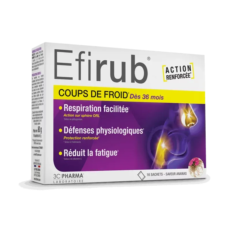 Efirub Coups de Froid Dès 36 Mois 16 sachets - Univers Pharmacie