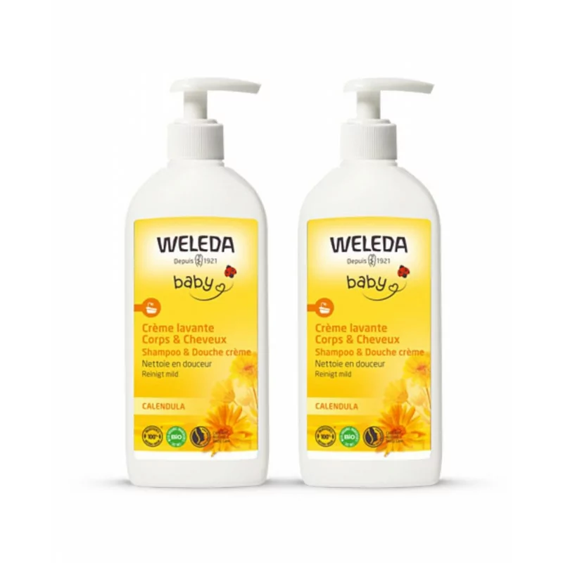 Weleda Bébé Crème Lavante Corps et Cheveux Calendula 2X400ml