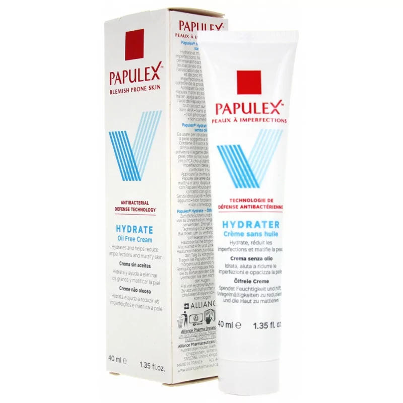 Papulex Hydrater Crème Sans Huile 40ml - Univers Pharmacie