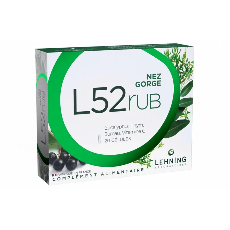 Lehning L52 Rub Nez Gorge 20 gélules - Univers Pharmacie