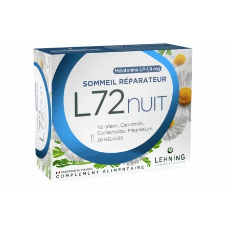 Lehning L72 Nuit Sommeil Réparateur 30 gélules - Univers Pharmacie