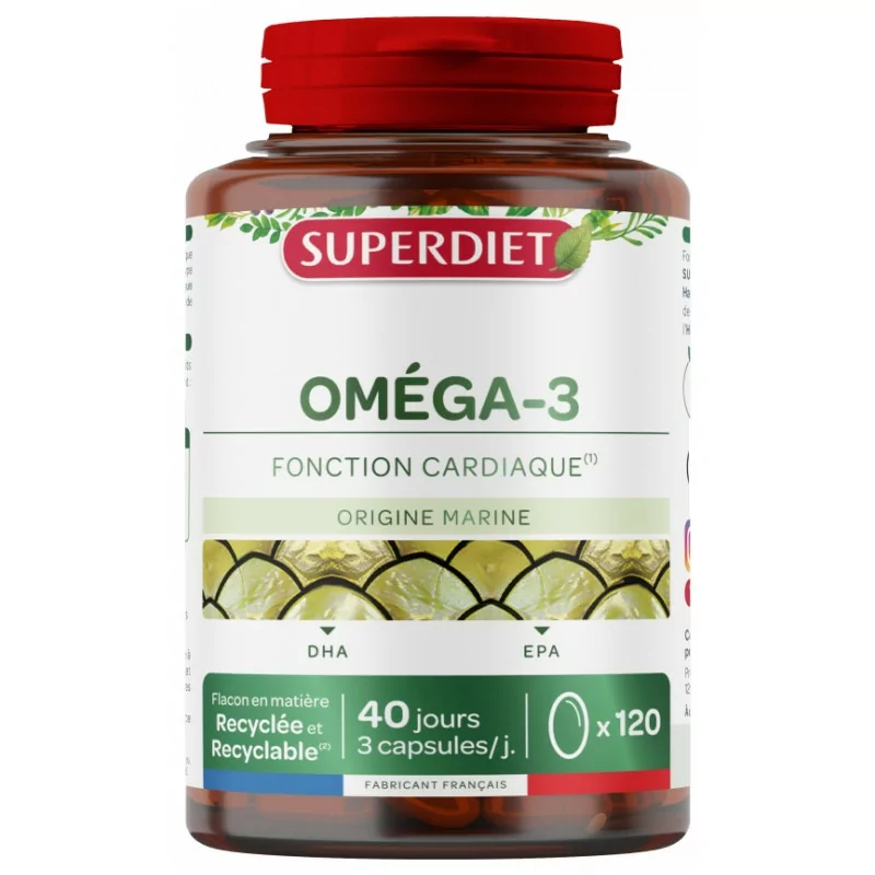 Superdiet Omega 3 DHA EPA 120 gélules - Univers Pharmacie