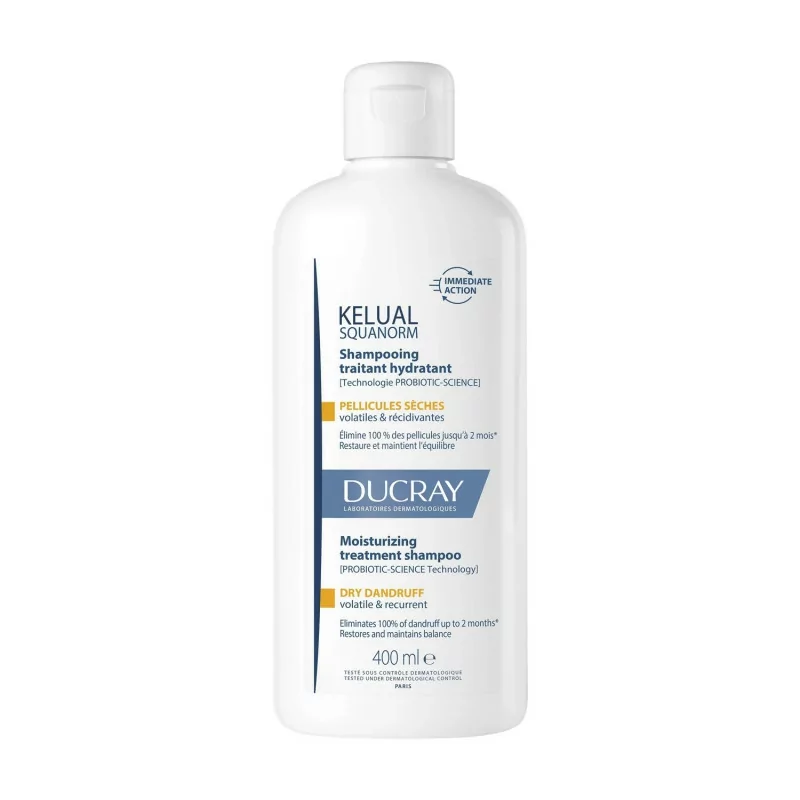 Ducray Kelual Squanorm Shampooing Traitant Hydratant Pellicules Sèches 400ml - Univers Pharmacie