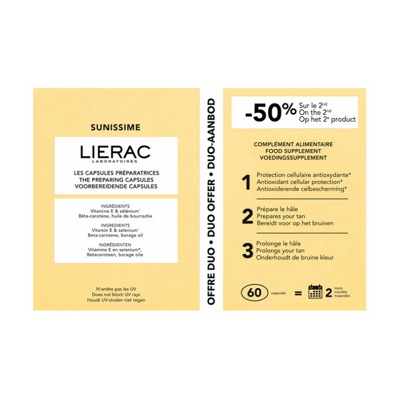 Lierac Sunissime Les Capsules Préparatrices 60 capsules - Univers Pharmacie