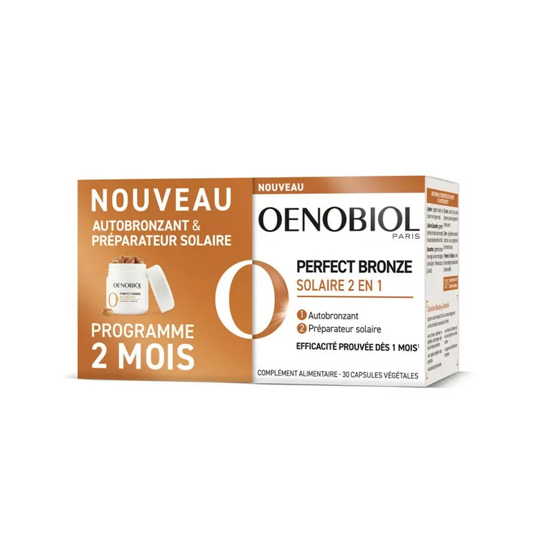 Oenobiol Perfect Bronze Solaire 2-en-1 2X30 capsules - Univers Pharmacie