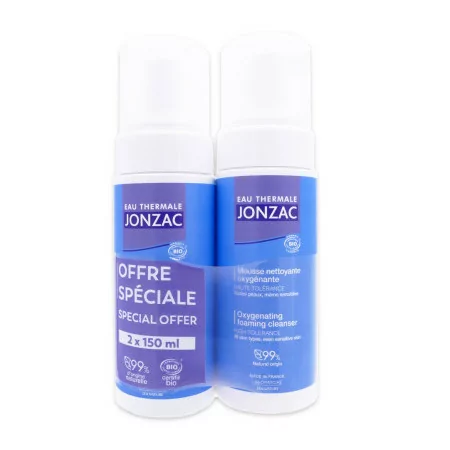 Jonzac Mousse Nettoyante Oxygénante 2X150ml - Univers Pharmacie