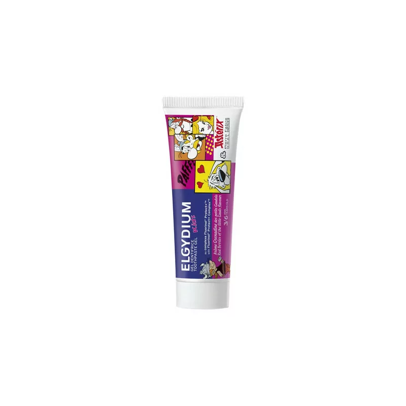 Elgydium Kids Gel Dentifrice 3-6 ans Astérix Grenadine 50ml - Univers Pharmacie