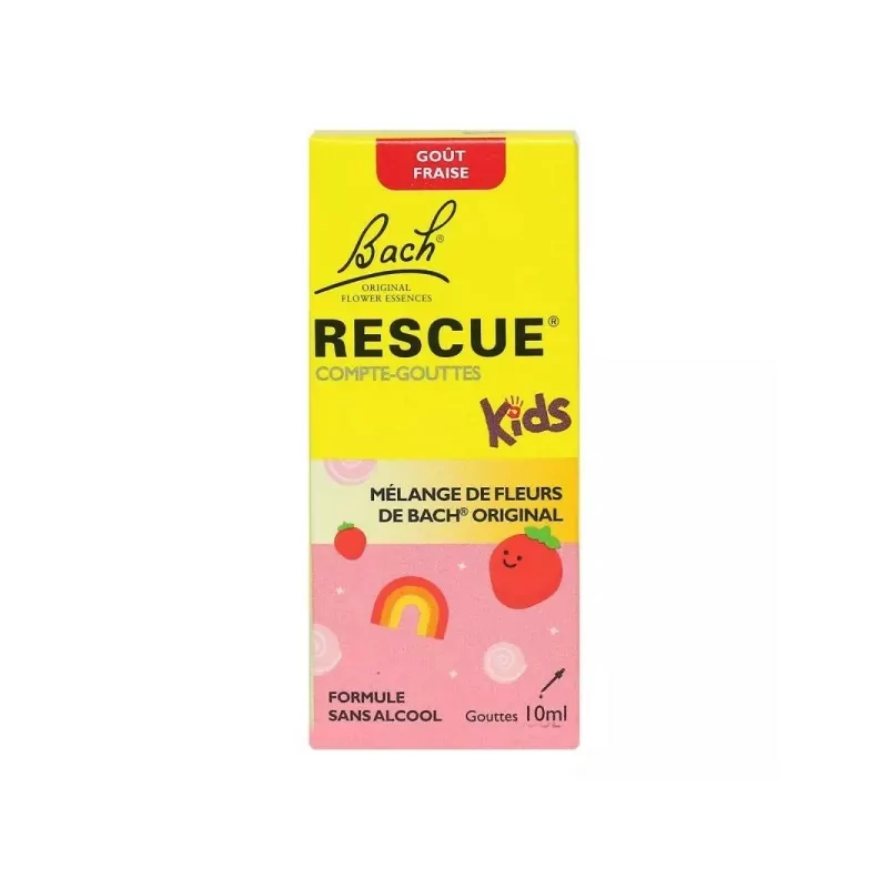 Bach Rescue Kids Gouttes Goût Fraise 10ml