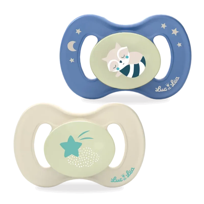 Luc et Léa Nature Nuit Extra-fine Anatomique Sucette +18m X2 - Univers Pharmacie