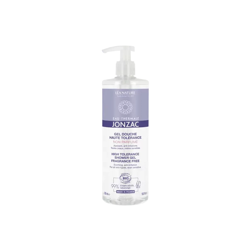 Jonzac Gel Douche Haute Tolérance Non Parfumé Bio 500ml - Univers Pharmacie