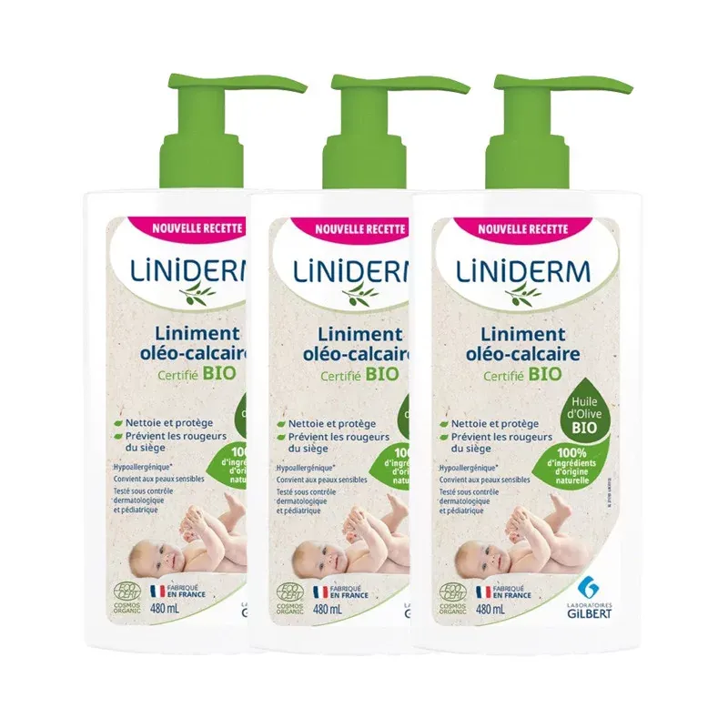 Liniderm Liniment Oléo-calcaire Bio 3X480ml - Univers Pharmacie