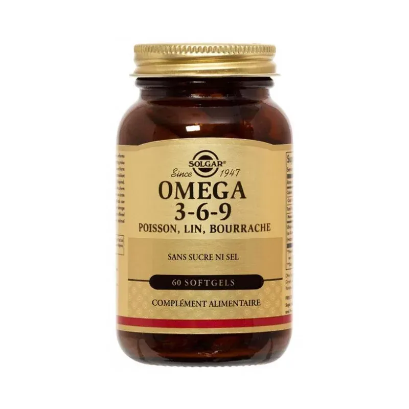 Solgar Omega 3-6-9 60 capsules - Univers Pharmacie Solgar Omega 3-6-9 60 capsules - Univers Pharmacie