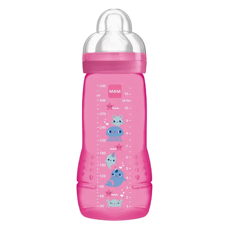 MAM Biberon Easy Active Rose 2ème Âge 330ml