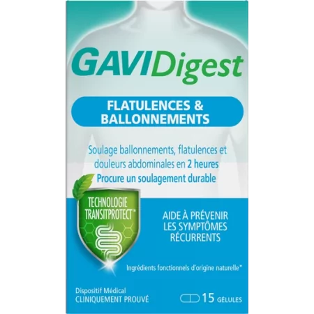 GaviDigest Flatulences et Ballonnements 15 gélules - Univers Pharmacie