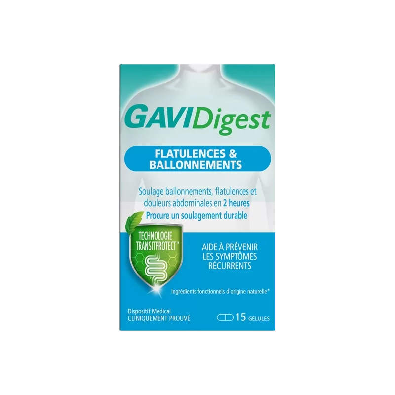 GaviDigest Flatulences et Ballonnements 15 gélules - Univers Pharmacie